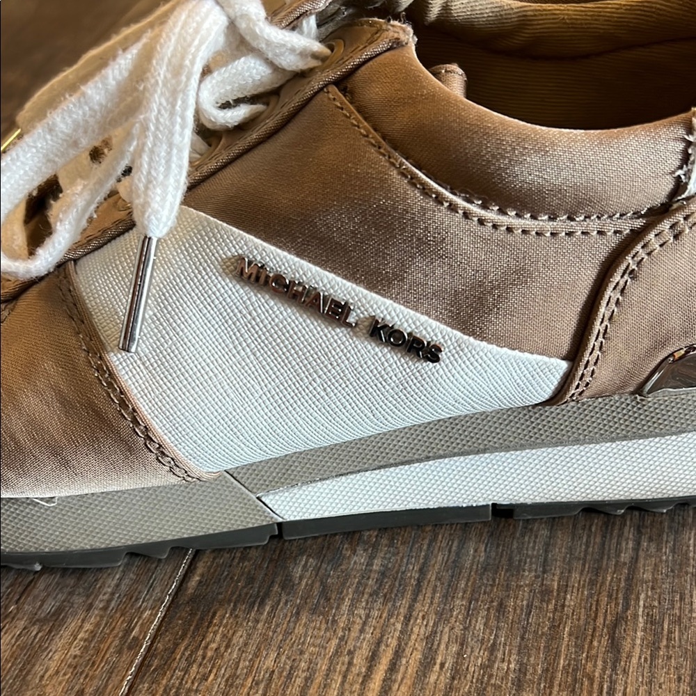 Michael Kors White and Brown Casual Sneakers - Picture 9 of 10
